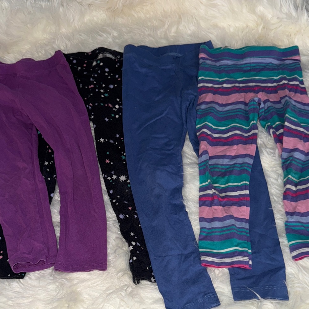 Vibrant Kids Leggings Set - Purple, Blue, and Black